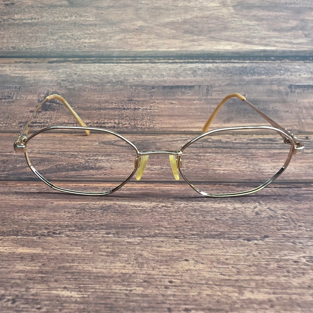 Elle EL2507 Gold Metal Geometric Eyeglass Frames 51-18-140 Japan
